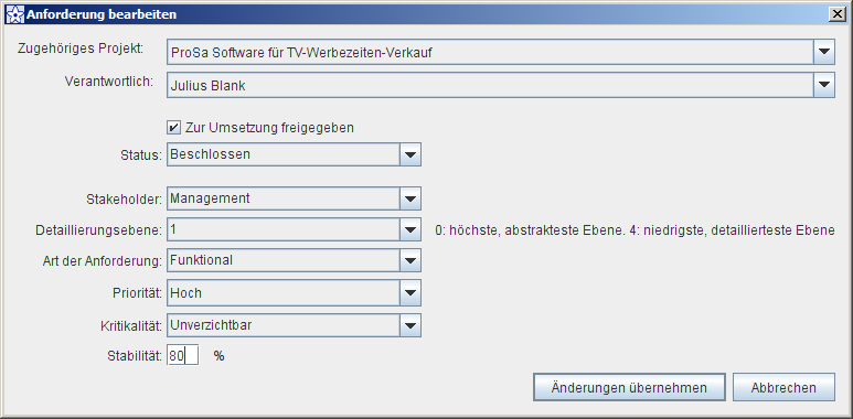 Anforderung